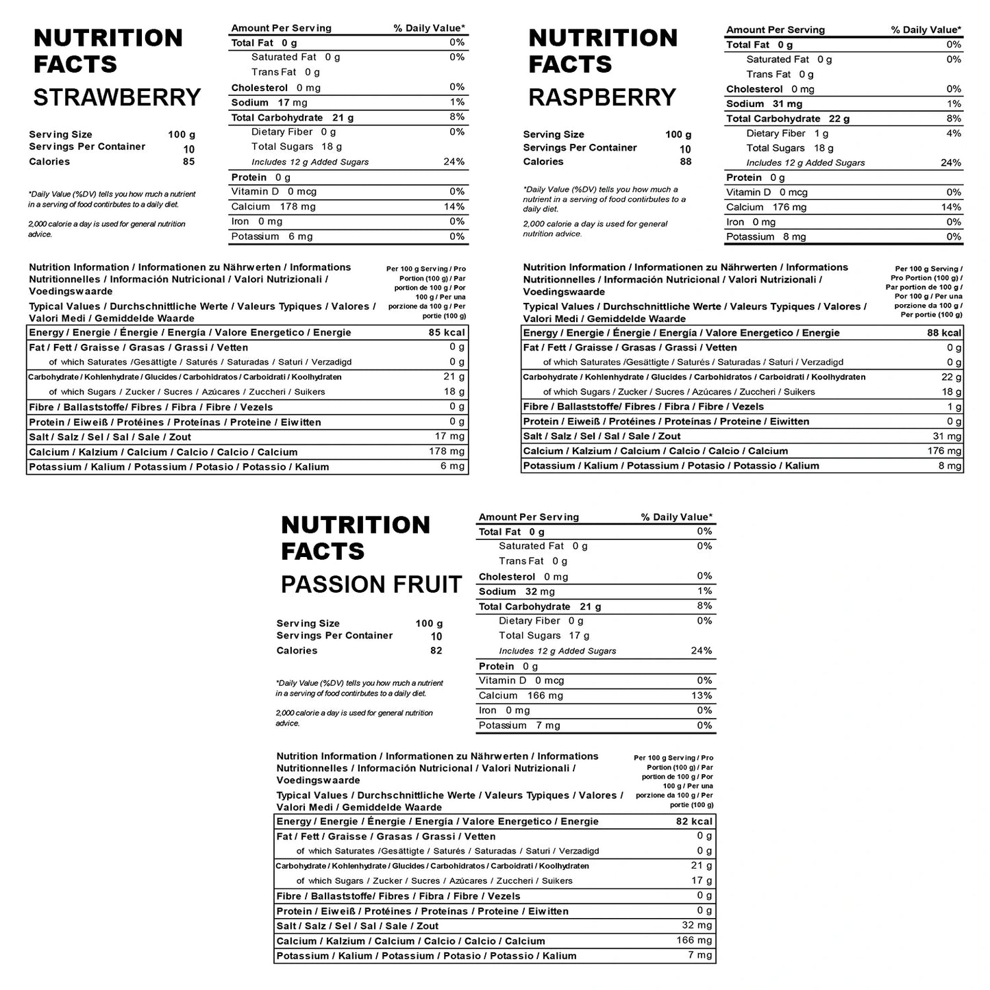 3-Pack 1kg Strawberry, Passion Fruit & Raspberry Variety Pack