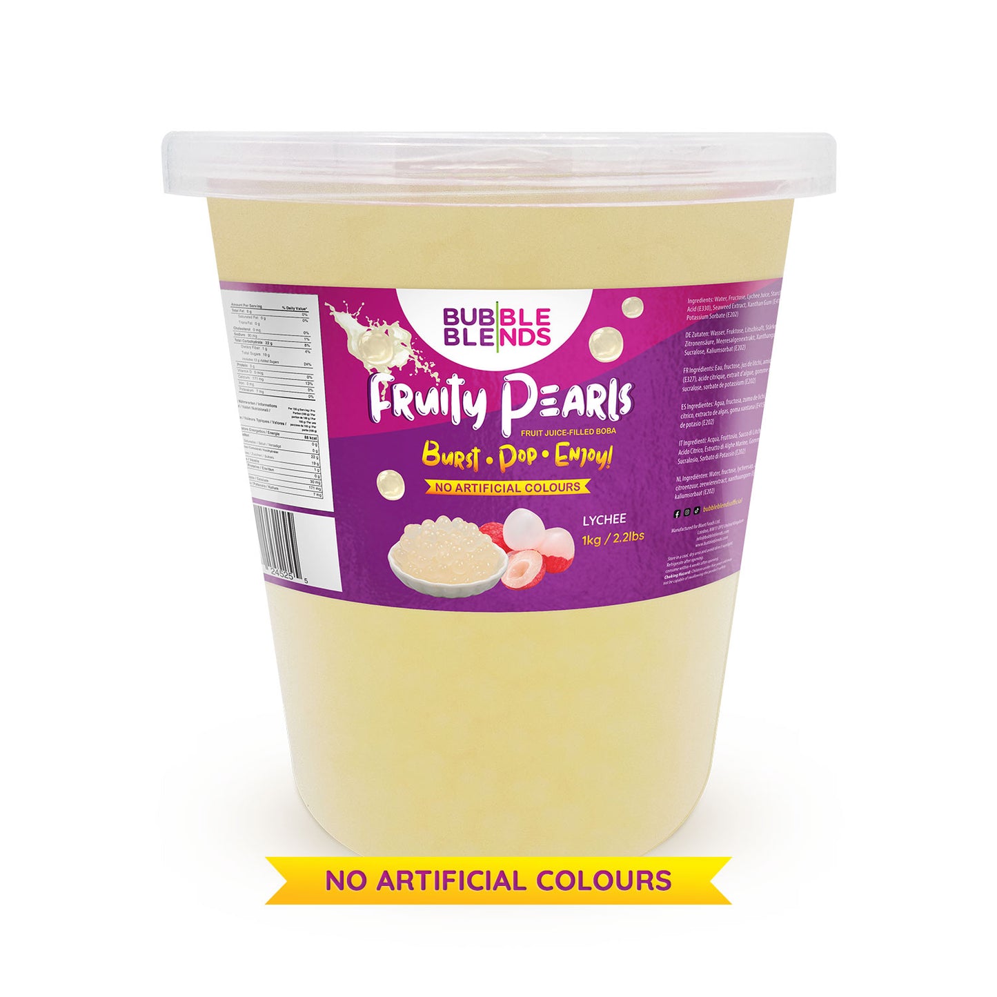 1kg Lychee Popping Boba Fruit Juice Filled Pearls