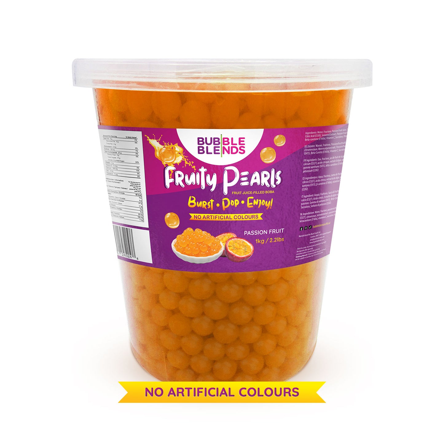 1kg Passion Fruit Popping Boba Fruit Juice Filled Pearls