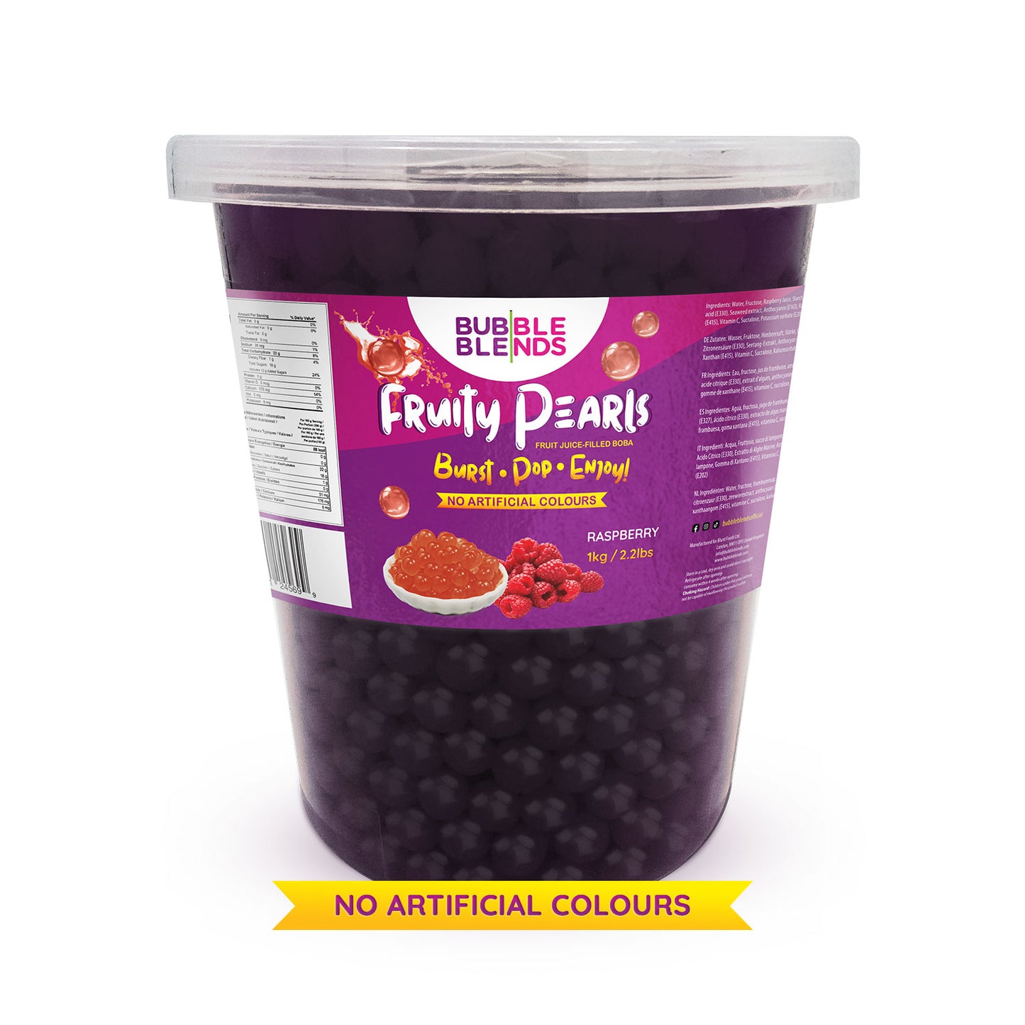 1kg Raspberry Popping Boba Fruit Juice Filled Pearls