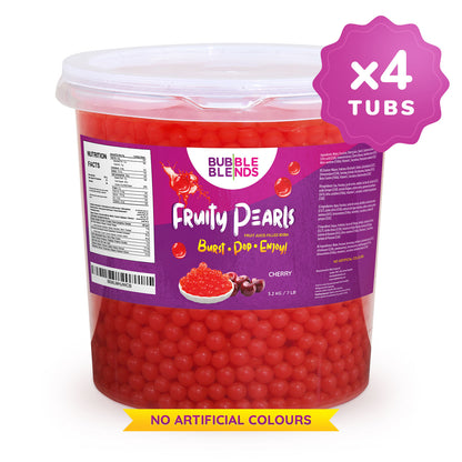 3.2kg x4 Tubs Cherry Popping Boba Fruit Juice Filled Pearls