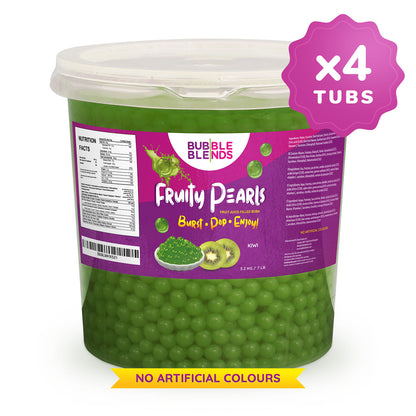 3.2kg x 4 Tubs Kiwi Popping Boba Fruit Juice Filled Pearls