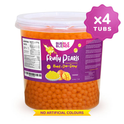 3.2kg x 4 Tubs Mango Popping Boba Fruit Juice Filled Pearls