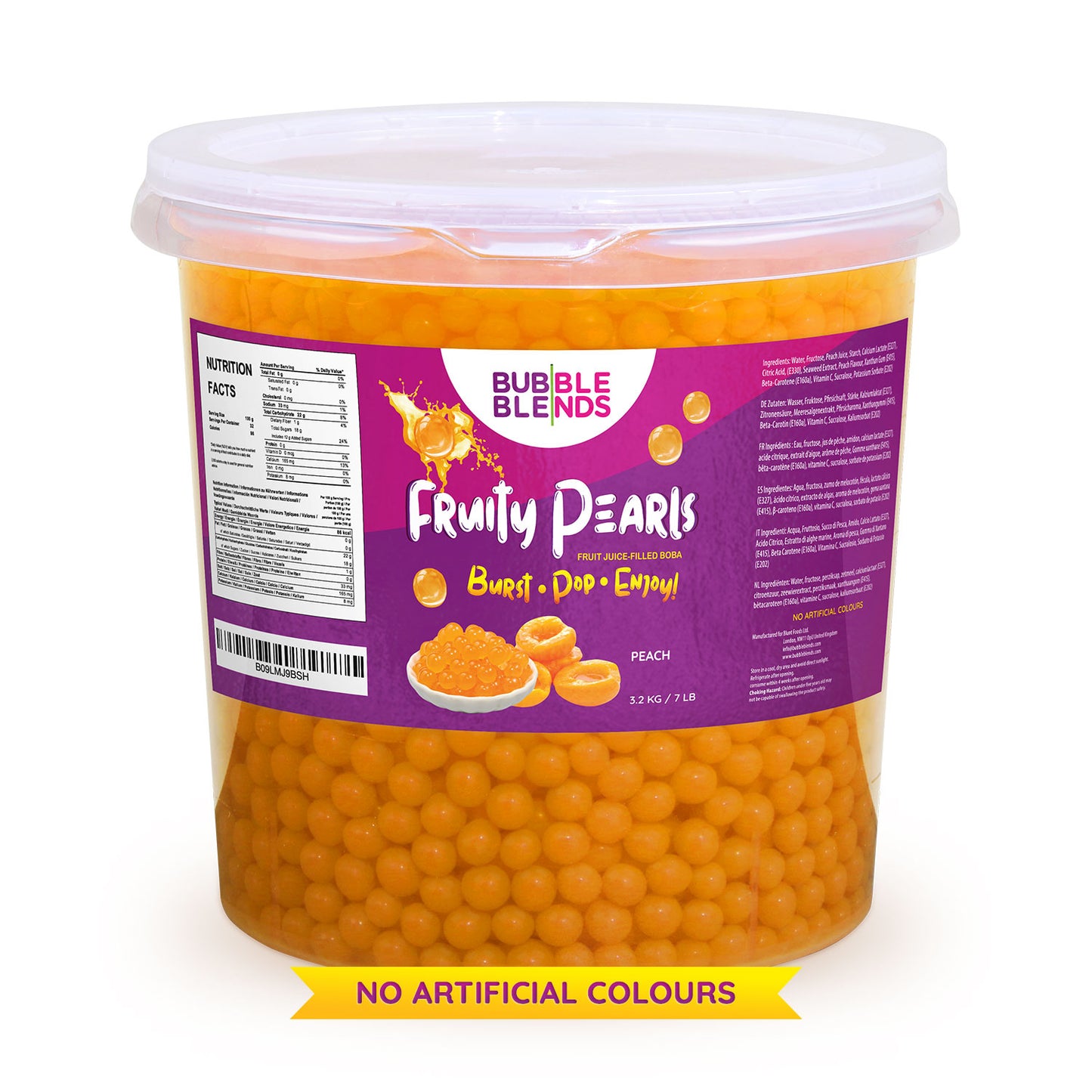 3.2kg Peach Popping Boba Fruit Juice Filled Pearls