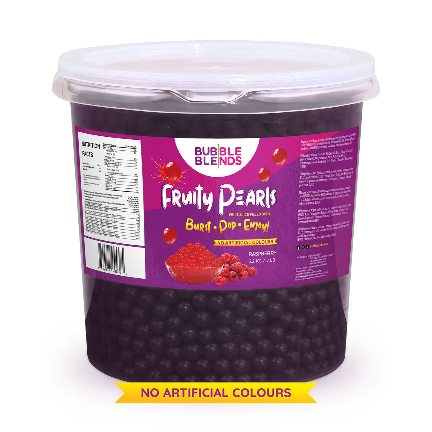 3.2kg Raspberry Popping Boba Fruit Juice-Filled Pearls