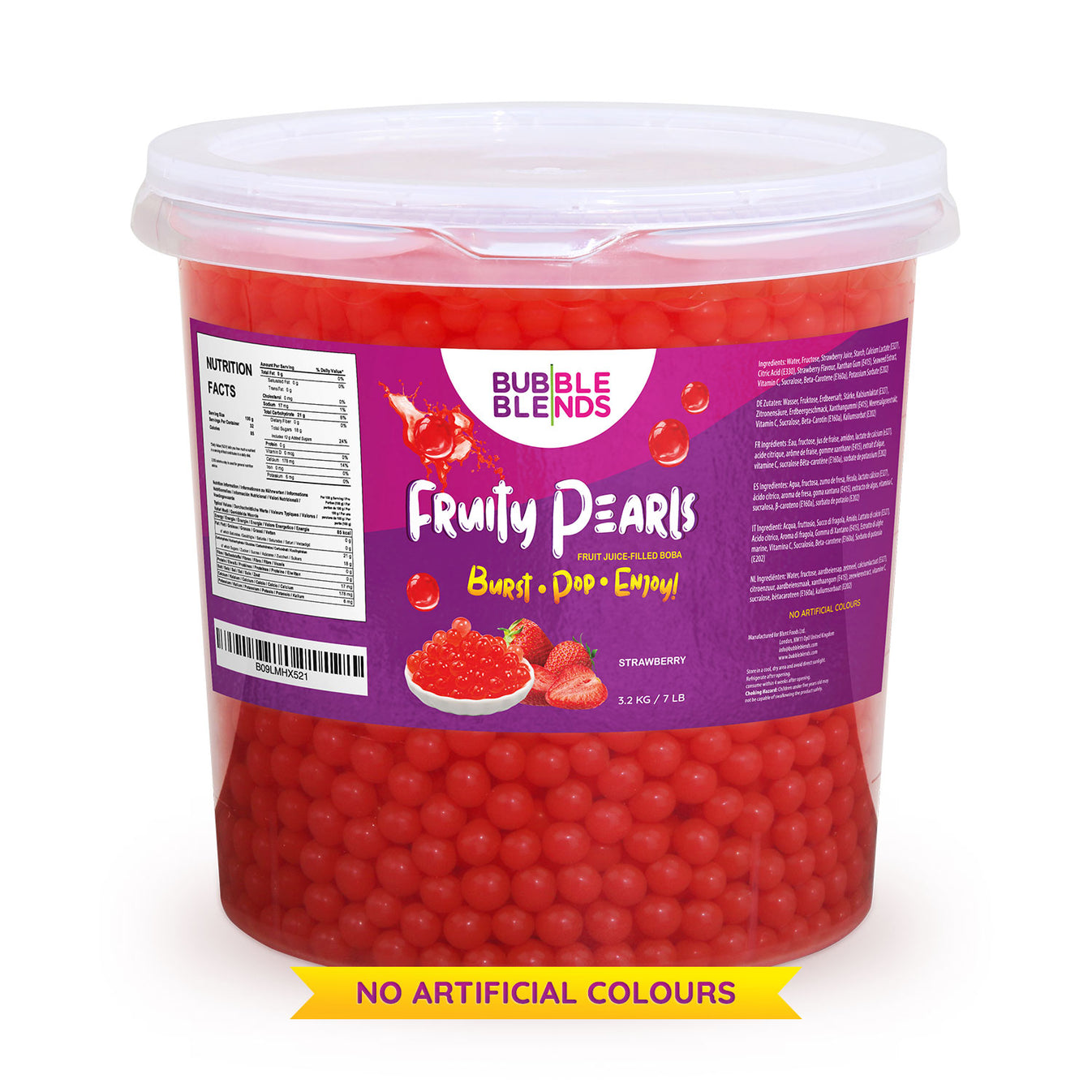 3.2kg Strawberry Popping Boba Fruity Pearls Bubble Blends